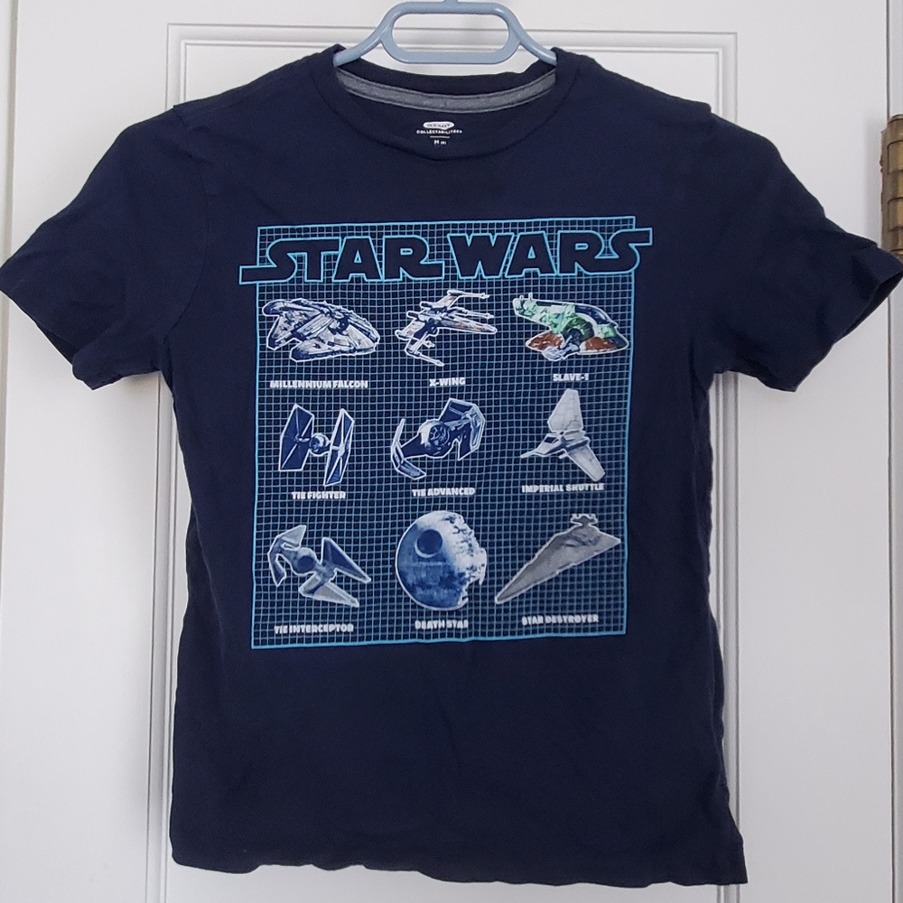 STAR WARS Old Navy Spaceships dark blue kid's t-shirt Medium